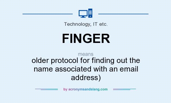 What does FINGER mean? It stands for older protocol for finding out the name associated with an email address)