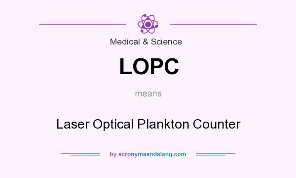 What does LOPC mean? It stands for Laser Optical Plankton Counter