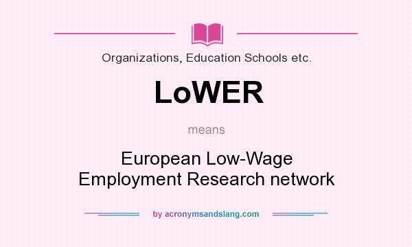 What does LoWER mean? It stands for European Low-Wage Employment Research network