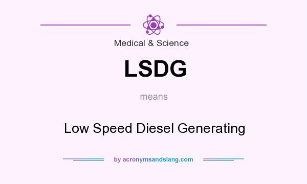 What does LSDG mean? It stands for Low Speed Diesel Generating