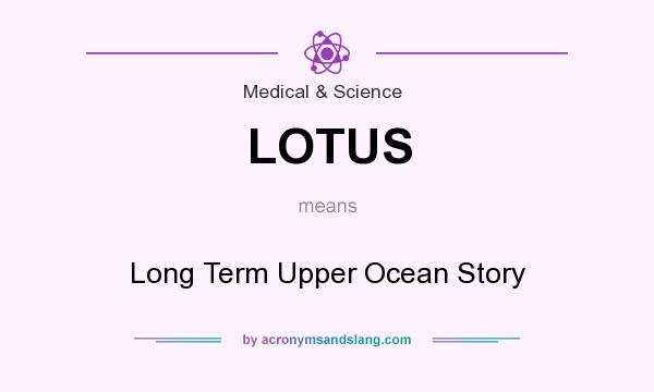 What does LOTUS mean? It stands for Long Term Upper Ocean Story