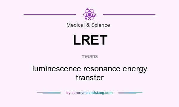 What does LRET mean? It stands for luminescence resonance energy transfer