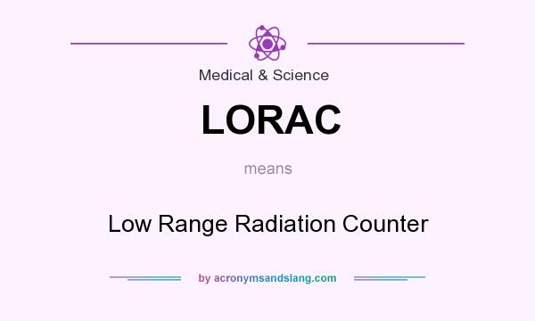 What does LORAC mean? It stands for Low Range Radiation Counter