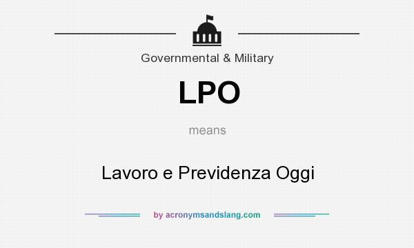 What does LPO mean? It stands for Lavoro e Previdenza Oggi