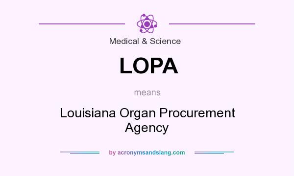 What does LOPA mean? It stands for Louisiana Organ Procurement Agency