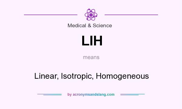 What does LIH mean? It stands for Linear, Isotropic, Homogeneous