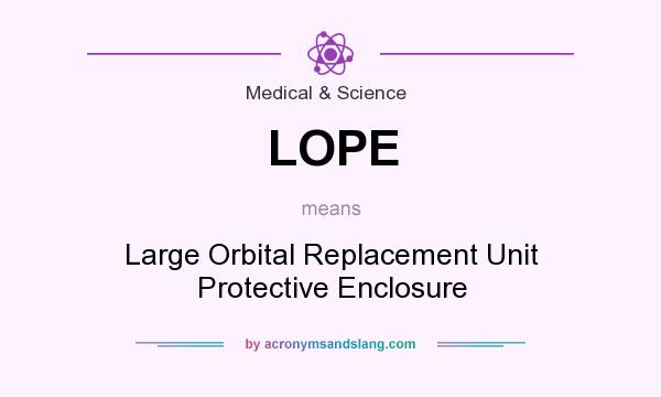 What does LOPE mean? It stands for Large Orbital Replacement Unit Protective Enclosure