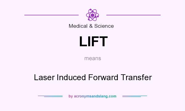 What does LIFT mean? It stands for Laser Induced Forward Transfer