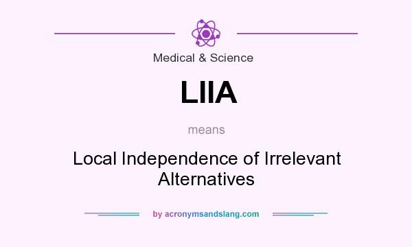 What does LIIA mean? It stands for Local Independence of Irrelevant Alternatives
