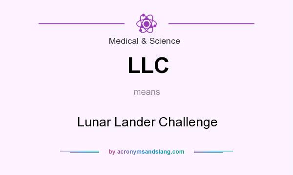 What does LLC mean? It stands for Lunar Lander Challenge