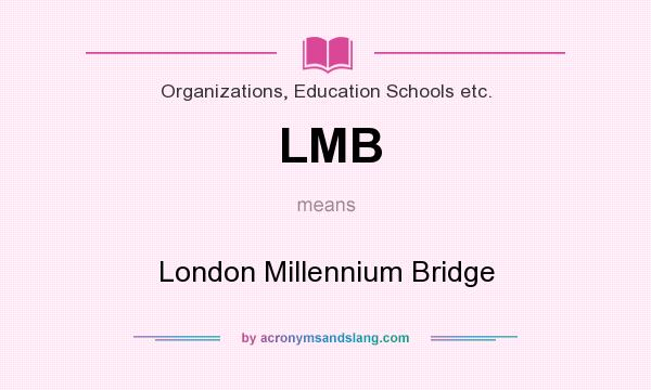 What does LMB mean? It stands for London Millennium Bridge
