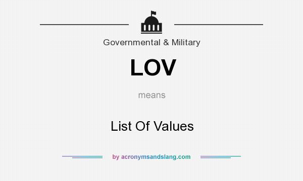 LOV - List Of Values in Medical by www.waterandnature.org