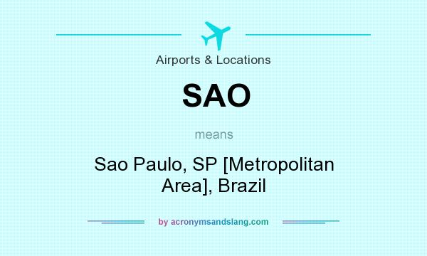 What does SAO mean? It stands for Sao Paulo, SP [Metropolitan Area], Brazil