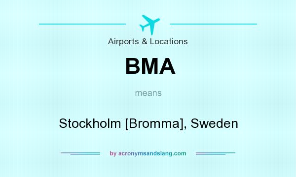 What does BMA mean? It stands for Stockholm [Bromma], Sweden