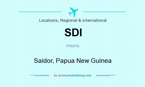 What does SDI mean? It stands for Saidor, Papua New Guinea