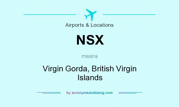 What does NSX mean? It stands for Virgin Gorda, British Virgin Islands