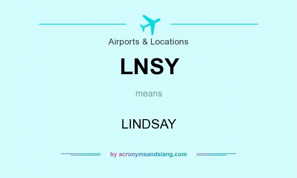 What does LNSY mean? It stands for LINDSAY
