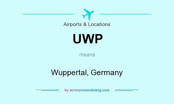 What does UWP mean? It stands for Wuppertal, Germany