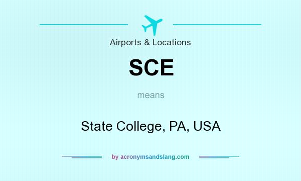What does SCE mean? It stands for State College, PA, USA