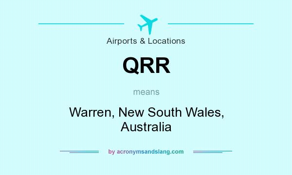 What does QRR mean? It stands for Warren, New South Wales, Australia