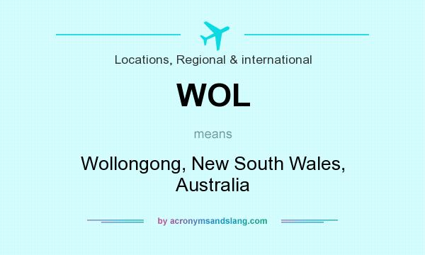 What does WOL mean? It stands for Wollongong, New South Wales, Australia