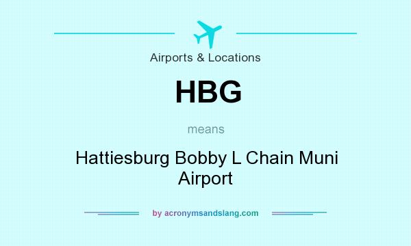 What does HBG mean? It stands for Hattiesburg Bobby L Chain Muni Airport
