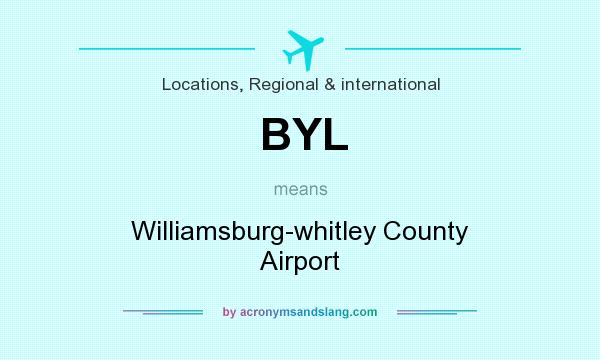 What does BYL mean? It stands for Williamsburg-whitley County Airport
