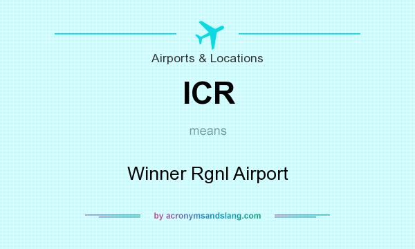 What does ICR mean? It stands for Winner Rgnl Airport