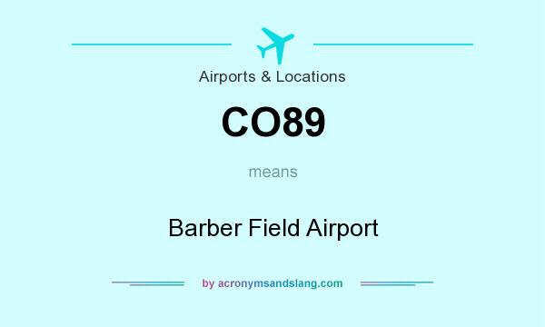 What does CO89 mean? It stands for Barber Field Airport