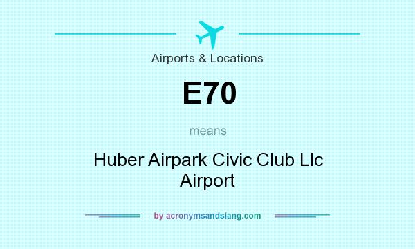 What does E70 mean? It stands for Huber Airpark Civic Club Llc Airport