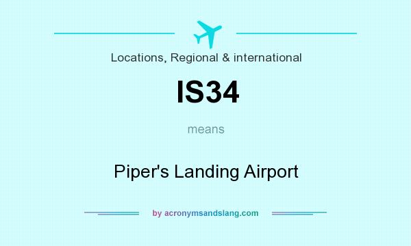 What does IS34 mean? It stands for Piper`s Landing Airport