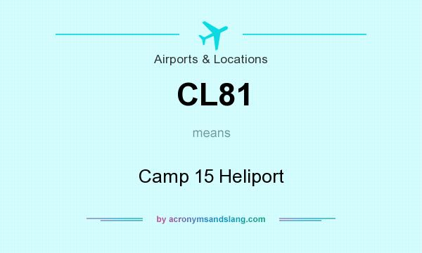 What does CL81 mean? It stands for Camp 15 Heliport