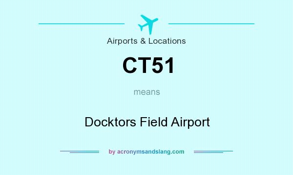 What does CT51 mean? It stands for Docktors Field Airport