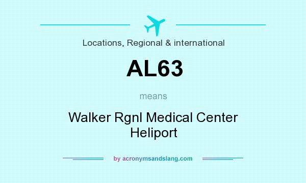 What does AL63 mean? It stands for Walker Rgnl Medical Center Heliport