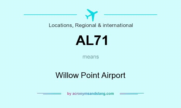 What does AL71 mean? It stands for Willow Point Airport