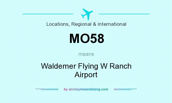 What does MO58 mean? It stands for Waldemer Flying W Ranch Airport