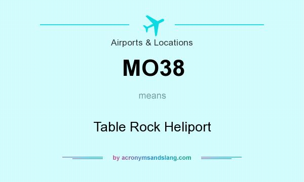 What does MO38 mean? It stands for Table Rock Heliport