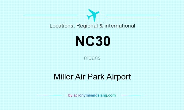 What does NC30 mean? It stands for Miller Air Park Airport