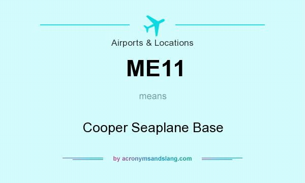 What does ME11 mean? It stands for Cooper Seaplane Base