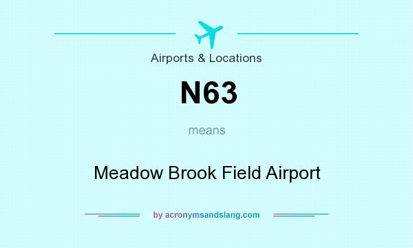 What does N63 mean? It stands for Meadow Brook Field Airport