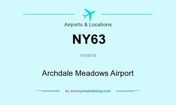 What does NY63 mean? It stands for Archdale Meadows Airport