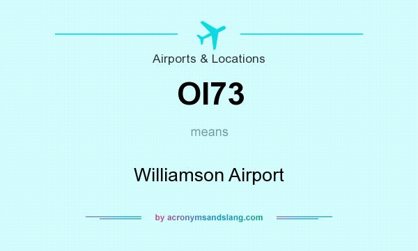 What does OI73 mean? It stands for Williamson Airport