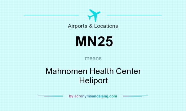 What does MN25 mean? It stands for Mahnomen Health Center Heliport
