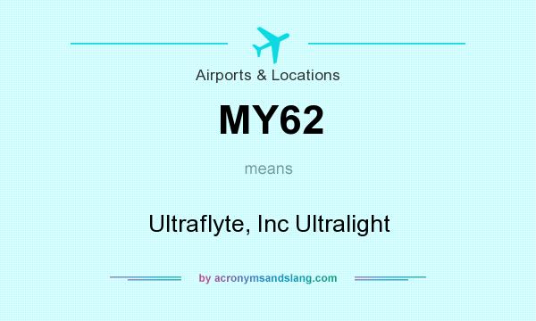 What does MY62 mean? It stands for Ultraflyte, Inc Ultralight