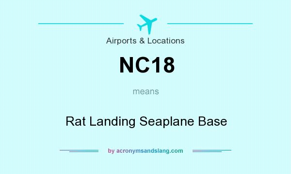 What does NC18 mean? It stands for Rat Landing Seaplane Base