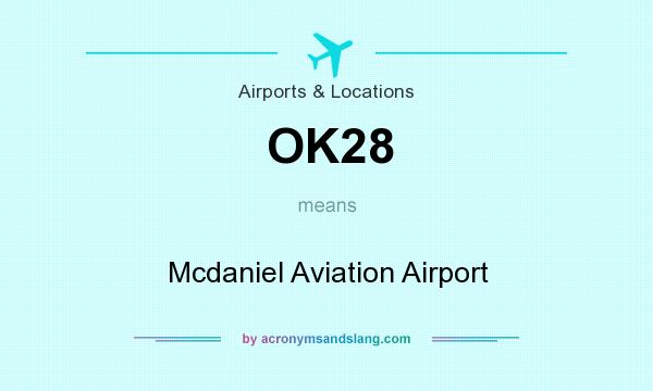 What does OK28 mean? It stands for Mcdaniel Aviation Airport