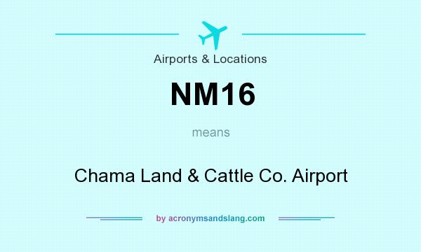 What does NM16 mean? It stands for Chama Land & Cattle Co. Airport