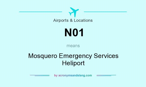What does N01 mean? It stands for Mosquero Emergency Services Heliport