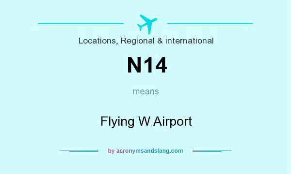 What does N14 mean? It stands for Flying W Airport