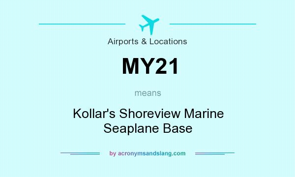 What does MY21 mean? It stands for Kollar`s Shoreview Marine Seaplane Base